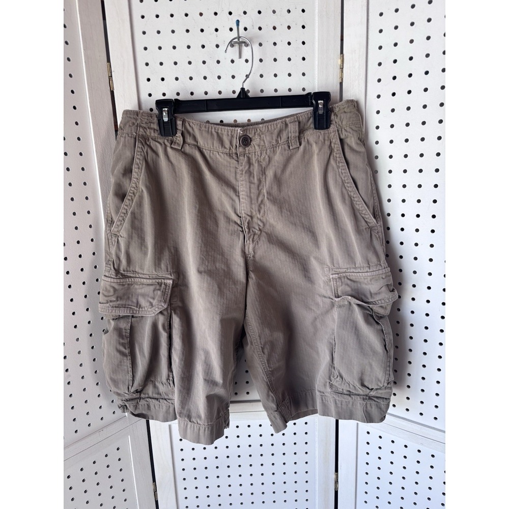 Banana Republic Men's 33‎ Relaxed Fit Cargo Khaki Shorts Twill Brown
